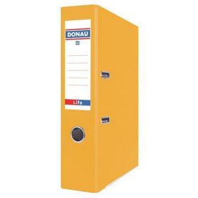   Iratrendező, 75 mm, A4, PP/karton, élvédő sínnel, DONAU "Life", neon sárga