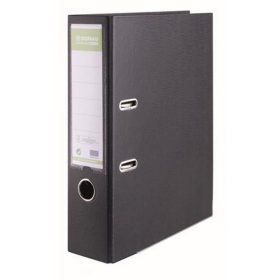   Iratrendező, 80 mm, A4, PP, élvédő sínnel, DONAU "Premium", fekete
