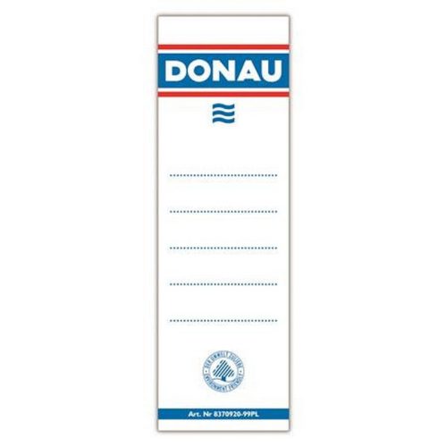Cserecímke, iratrendezőhöz, öntapadó, 54x153 mm, DONAU, fehér