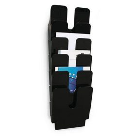   Prospektustartó, fali, álló, A4, DURABLE "FLEXIPLUS 6", fekete