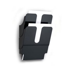   Prospektustartó, fali, álló, A4, DURABLE "FLEXIPLUS 2", fekete