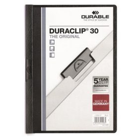   Gyorsfűző, klipes, A4, DURABLE "DURACLIP® 30", fekete
