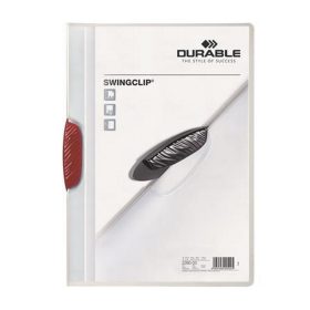   Gyorsfűző, klipes, A4, DURABLE "Swingclip® 30", piros