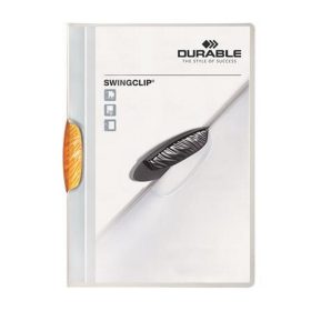   Gyorsfűző, klipes, A4, DURABLE "Swingclip® 30", narancs