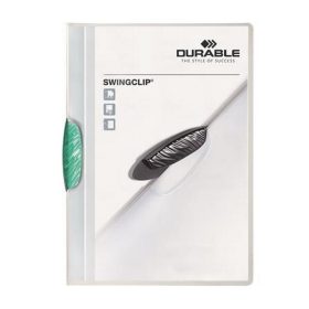   Gyorsfűző, klipes, A4, DURABLE "Swingclip® 30", sötétzöld