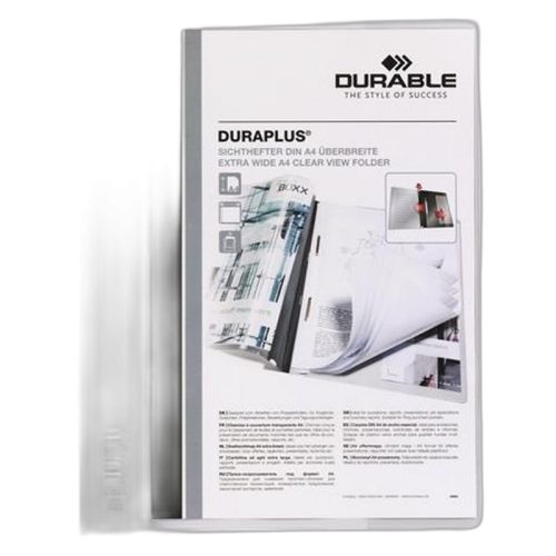 Gyorsfűző, A4, széles, panorámás, DURABLE "DURAPLUS®", fehér