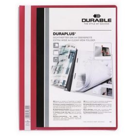   Gyorsfűző, A4, széles, panorámás, DURABLE "DURAPLUS®", piros