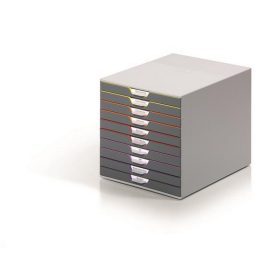   Irattároló, műanyag, 10 fiókos, DURABLE "VARICOLOR® 10", szürke
