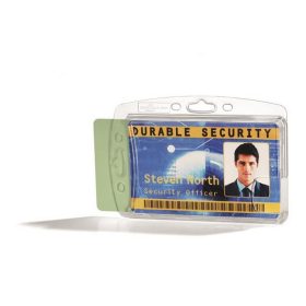   Azonosítókártya-tartó, 2 kártyához, zárt, DURABLE "ENCLOSED", áttetsző