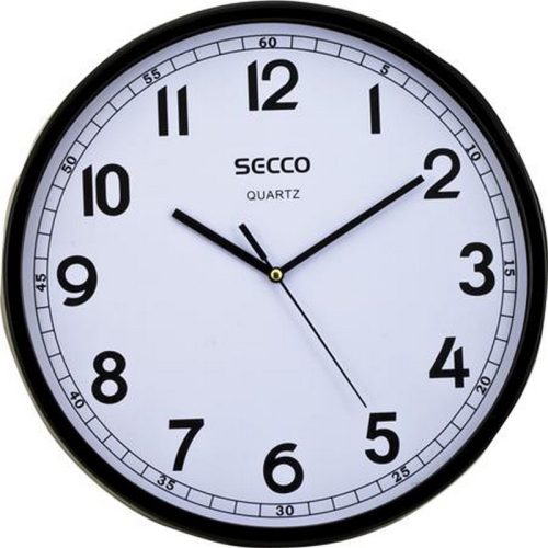 Falióra, 29,5 cm,  fekete keretes, SECCO "Sweep second"