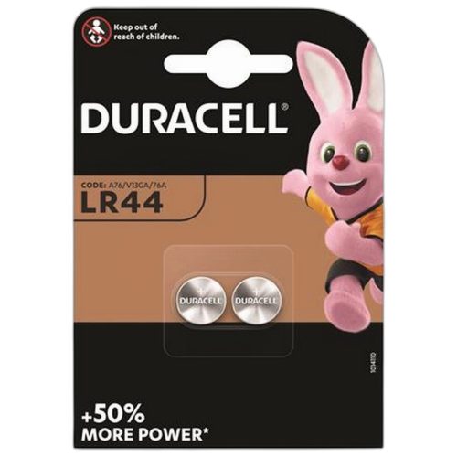 Gombelem, LR44, 2 db, DURACELL