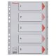 Regiszter, műanyag, A4, 1-5, ESSELTE, szürke