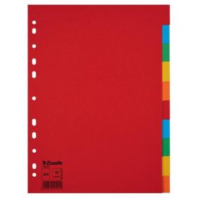   Regiszter, karton, A4, 10 részes, ESSELTE "Economy", színes