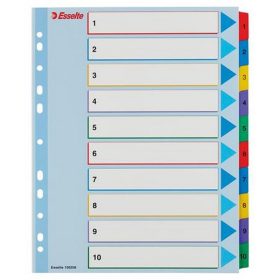   Regiszter, laminált karton, A4 Maxi, 1-10, újraírható, ESSELTE
