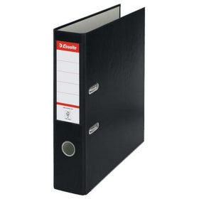   Iratrendező, 75 mm, A4, PP/karton, élvédő sínnel, ESSELTE "Economy", fekete