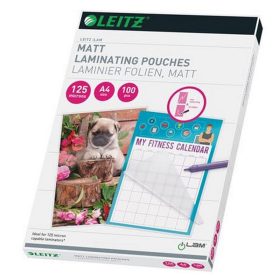   Meleglamináló fólia, 125 mikron, A4, matt, LEITZ "iLam"