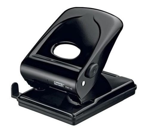 Lyukasztó, kétlyukú, 40 lap, fém, RAPID "FMC40", fekete
