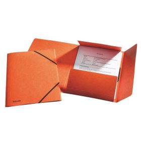   Gumis mappa, 15 mm, prespán, A4, ESSELTE "Rainbow", narancssárga