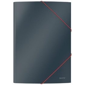   Gumis mappa, 15 mm, karton, A4, LEITZ "Cosy", bársonyszürke