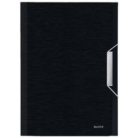   Harmonikamappa, A4, PP, 6 rekeszes, LEITZ "Style", szaténfekete