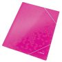   Gumis mappa, 15 mm, karton, A4, LEITZ "Wow", rózsaszín