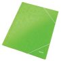 Gumis mappa, 15 mm, karton, A4, LEITZ "Wow", zöld
