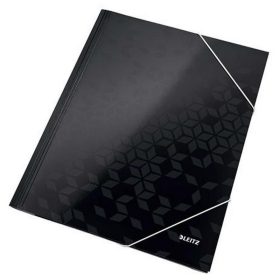   Gumis mappa, 15 mm, karton, A4, LEITZ "Wow", fekete