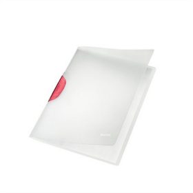   Gyorsfűző, klipes, PP, A4, LEITZ "ColorClip Magic", piros