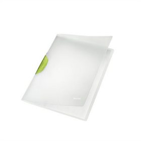   Gyorsfűző, klipes, PP, A4, LEITZ "ColorClip Magic", zöld