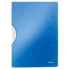  Gyorsfűző, klipes, PP, A4, LEITZ "Wow ColorClip" kék