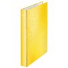   Gyűrűs könyv, 2 gyűrű, D alakú, 40 mm, A4 Maxi, karton, LEITZ "Wow", sárga