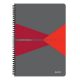 Spirálfüzet, A4, kockás, 90 lap, PP borító, LEITZ "Office", szürke-piros