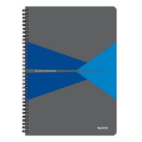   Spirálfüzet, A4, vonalas, 90 lap, PP borító, LEITZ "Office", szürke-kék