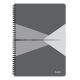 Spirálfüzet, A4, vonalas, 90 lap, PP borító, LEITZ "Office", szürke