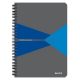 Spirálfüzet, A5, kockás, 90 lap, PP borító, LEITZ "Office", szürke-kék