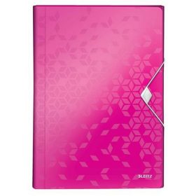   Harmonikamappa, A4, PP, 6 rekeszes, LEITZ "Wow", rózsaszín