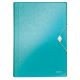 Harmonikamappa, A4, PP, 6 rekeszes, LEITZ "Wow", jégkék