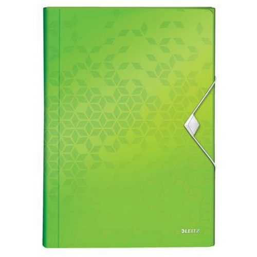 Harmonikamappa, A4, PP, 6 rekeszes, LEITZ "Wow", zöld