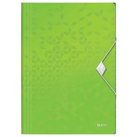 Gumis mappa, PP, A4, LEITZ "Wow", zöld