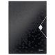 Gumis mappa, PP, A4, LEITZ "Wow", fekete