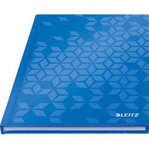 Beíró, A5, kockás, 80 lap, keményfedeles, LEITZ "Wow", kék