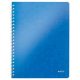 Spirálfüzet, A4, vonalas, 80 lap, LEITZ "Wow", kék