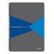 Spirálfüzet, A4, vonalas, 90 lap, laminált karton borító, LEITZ "Office", szürke-kék