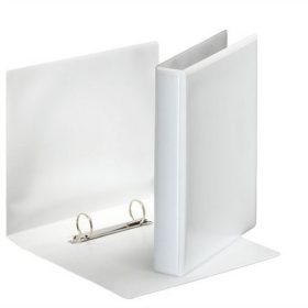   Gyűrűs könyv, panorámás, 2 gyűrű, D alakú, 46 mm, A5, PP, ESSELTE, fehér