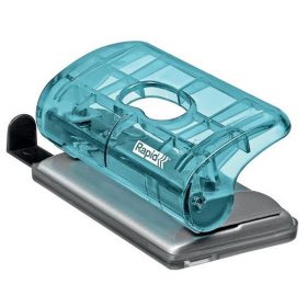   Lyukasztó, mini, kétlyukú, 10 lap, RAPID, "Colour'Breeze", kék