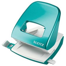   Lyukasztó, kétlyukú, 30 lap, LEITZ "Nexxt Wow", jégkék