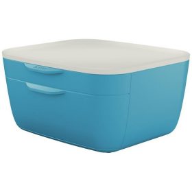   Irattároló, műanyag, 2 fiókos, LEITZ "Cosy", nyugodtkék