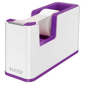   Ragasztószalag-adagoló, asztali, feltöltött, LEITZ "Wow", fehér-lila