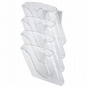   Katalógustartó, kiegészítő támasszal, A4, 4 rekeszes, LEITZ "Presenter", víztiszta