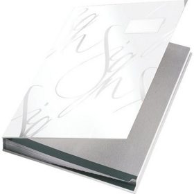   Aláírókönyv, A4, 18 részes, karton, LEITZ "Design", fehér